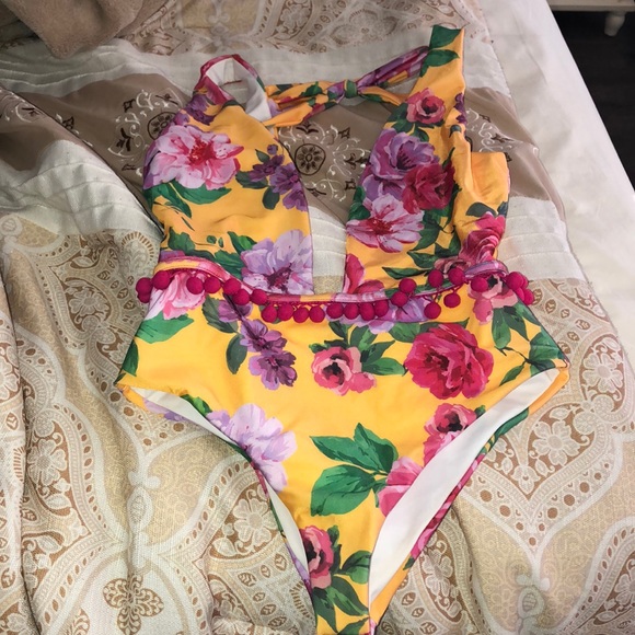 Floral one piece bathing suit - worn once! - Picture 2 of 3